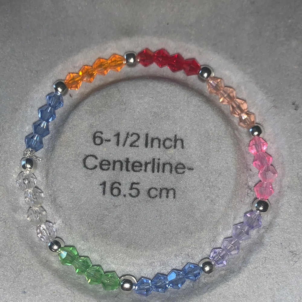 Multicolor crystal Beaded stretch Bracelet